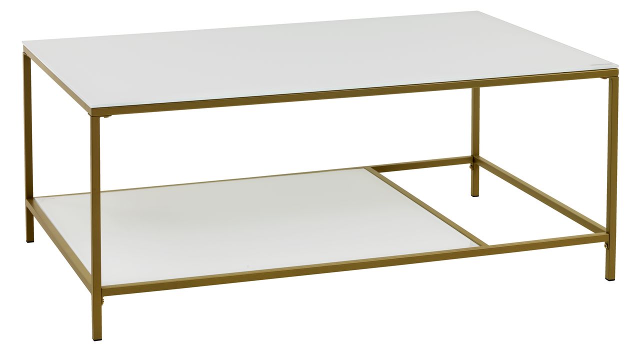 Coffee Table Pandrup 70x110 White Gold Jysk