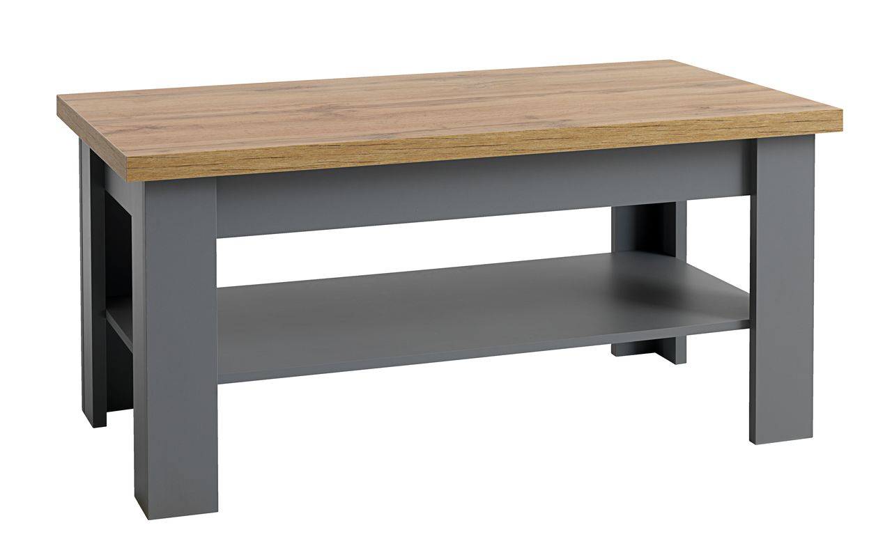 Oak deals grey table