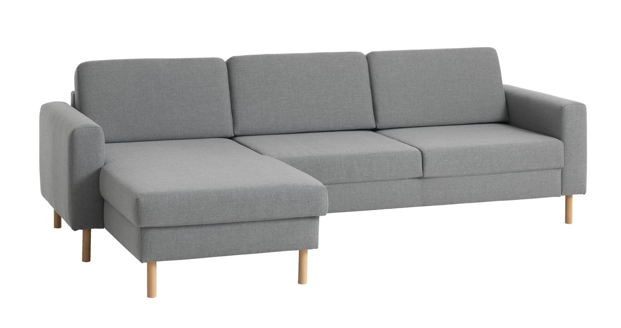 Sofá SVALBARD chaise longue gris claro | JYSK