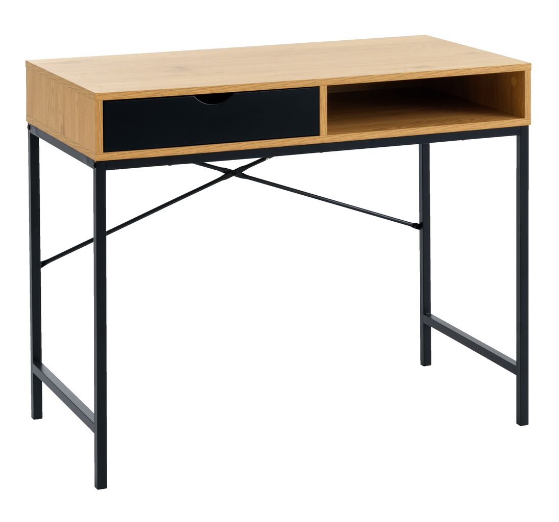 Desk TRAPPEDAL 48x95 oak/black | JYSK