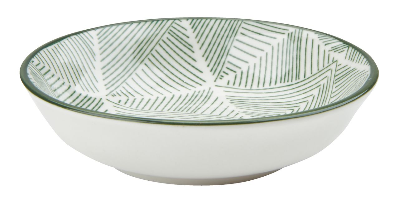 Bowl INGVART D10xH3cm green w/lines JYSK