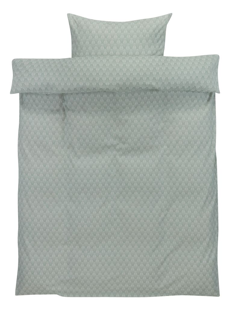 Duvet cover set MARCELA flannel SGL dusty green JYSK