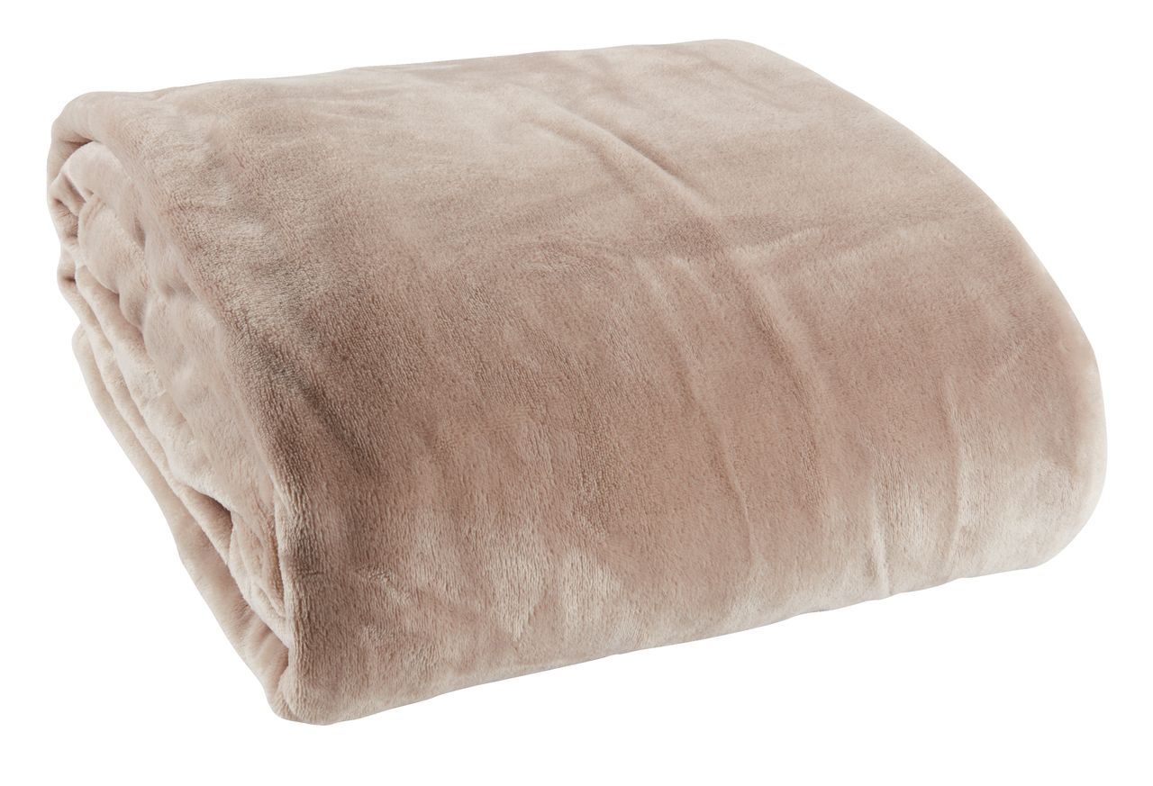 Throw GULSKOLM 220x240 fleece taupe JYSK