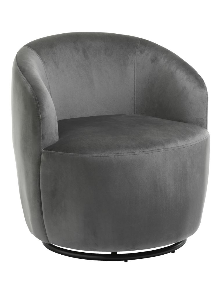 Armchair BOESLUNDE swivel velvet grey JYSK