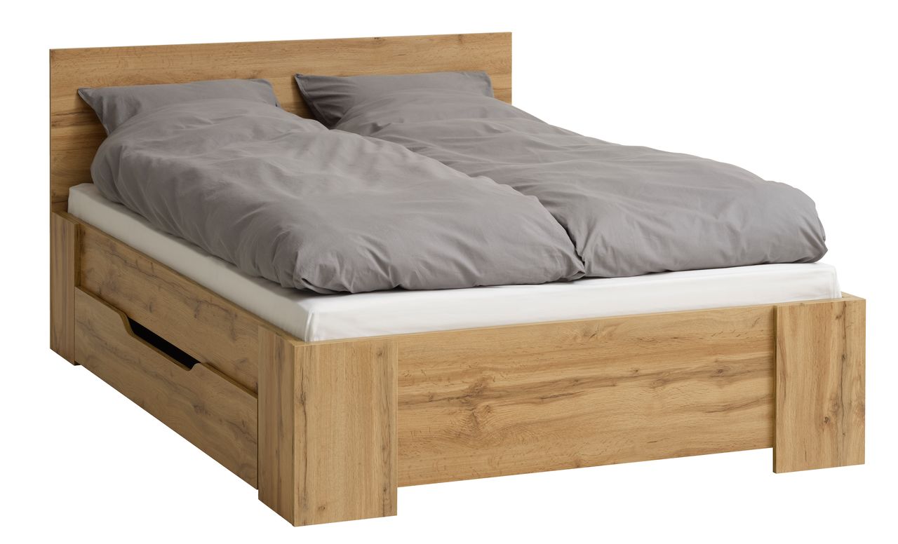 Estructura de cama HALD 150x190 roble claro