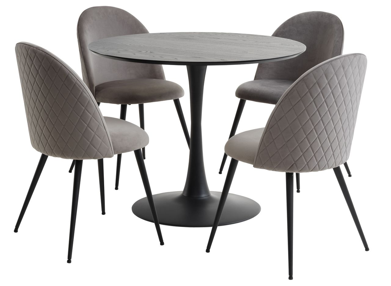 RINGSTED Ø100 schw. + 4 KOKKEDAL S./grau | JYSK