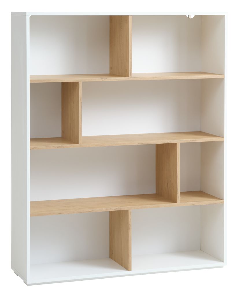 Room divider FILSKOV 8 shelves oak/white JYSK