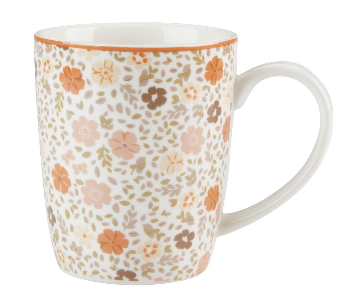 Mug VETLE D8xH10cm 350ml flower print JYSK