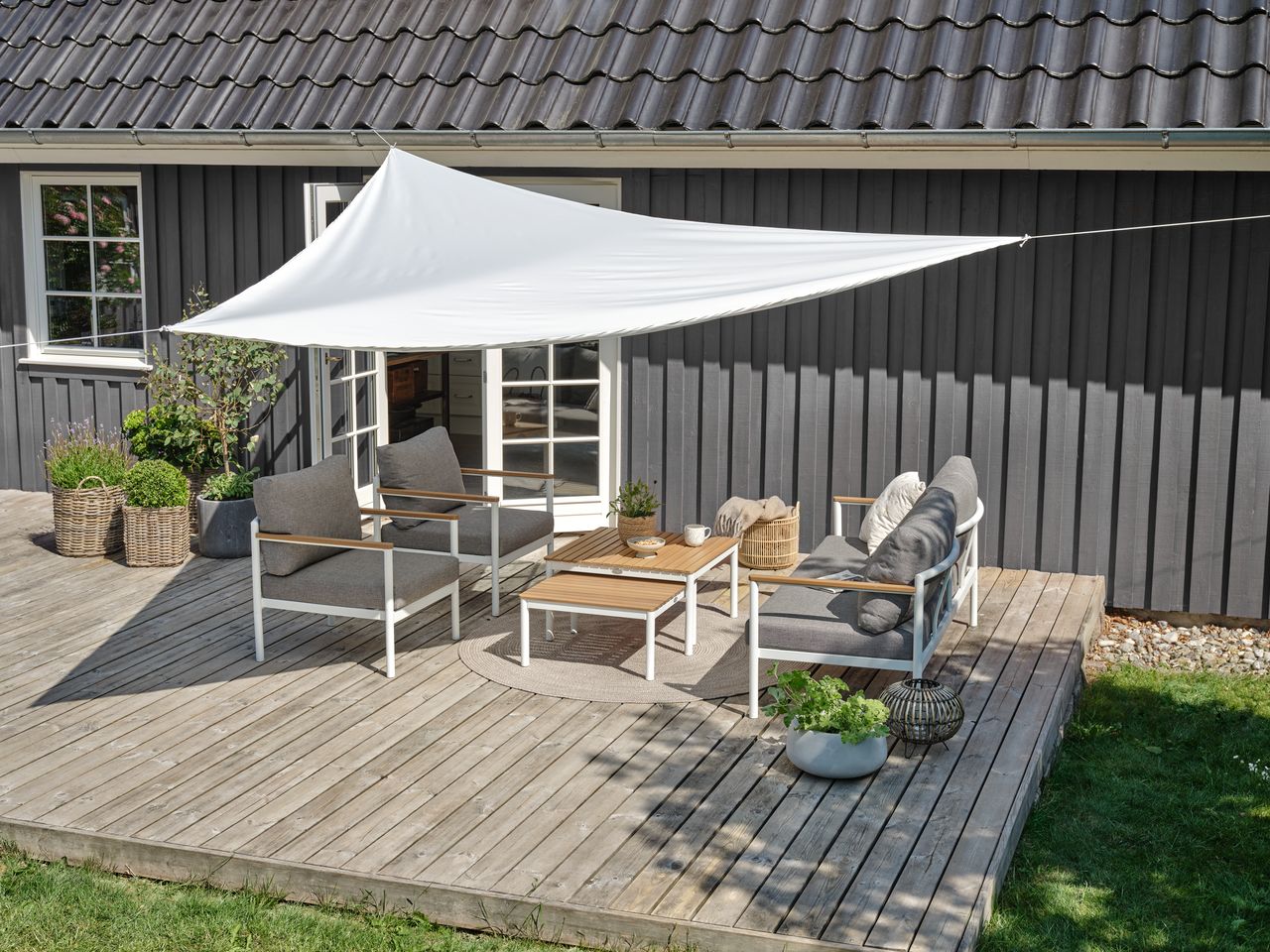 Shade sail HOLDAN W360xL360xD360 offwhite JYSK