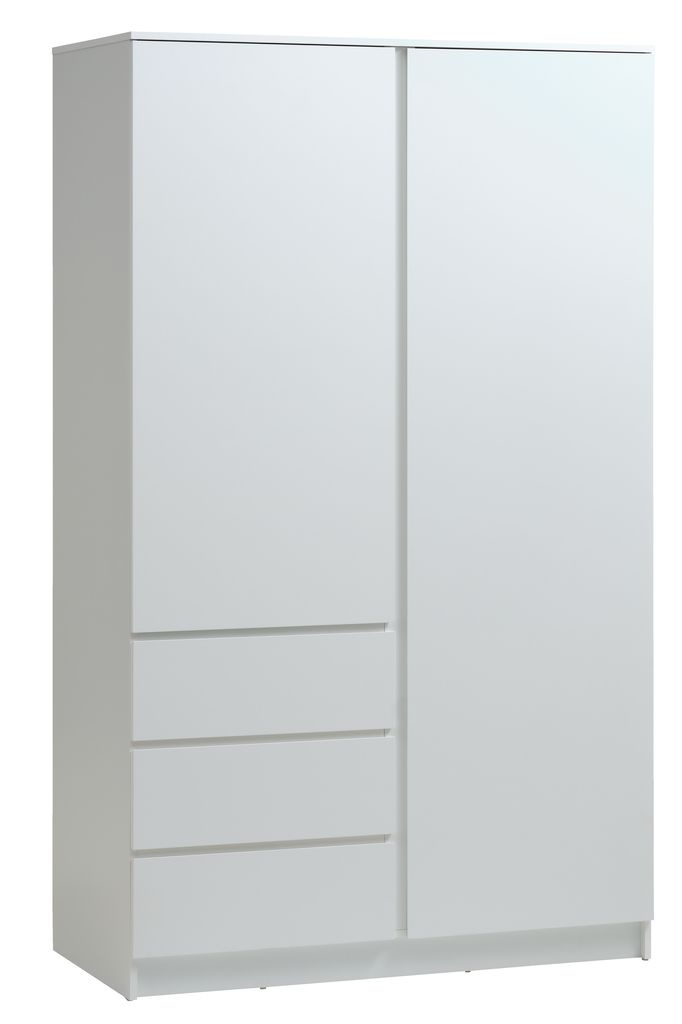 120x200 Large Sliding Door Cabinet with Top Shelf White