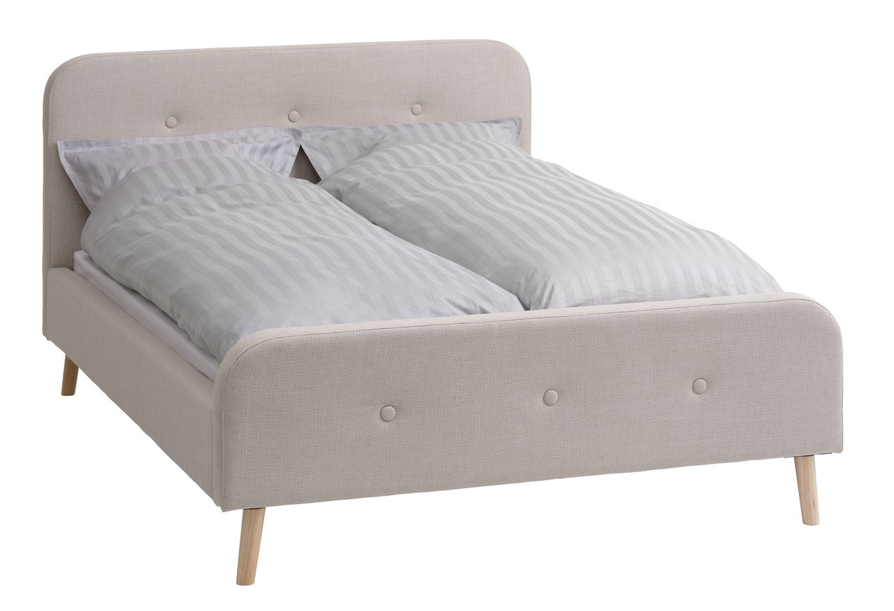 Bed frame KONGSBERG King grey fabric JYSK