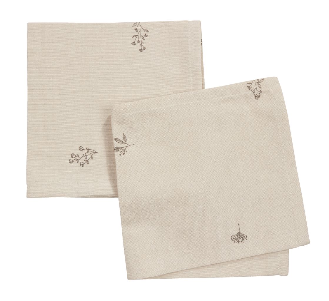Cloth napkin ENGFIOL 40x40 beige/grey 2pcs/pk JYSK