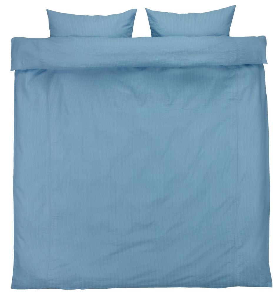 Seersucker duvet cover set TINNE Double light blue JYSK