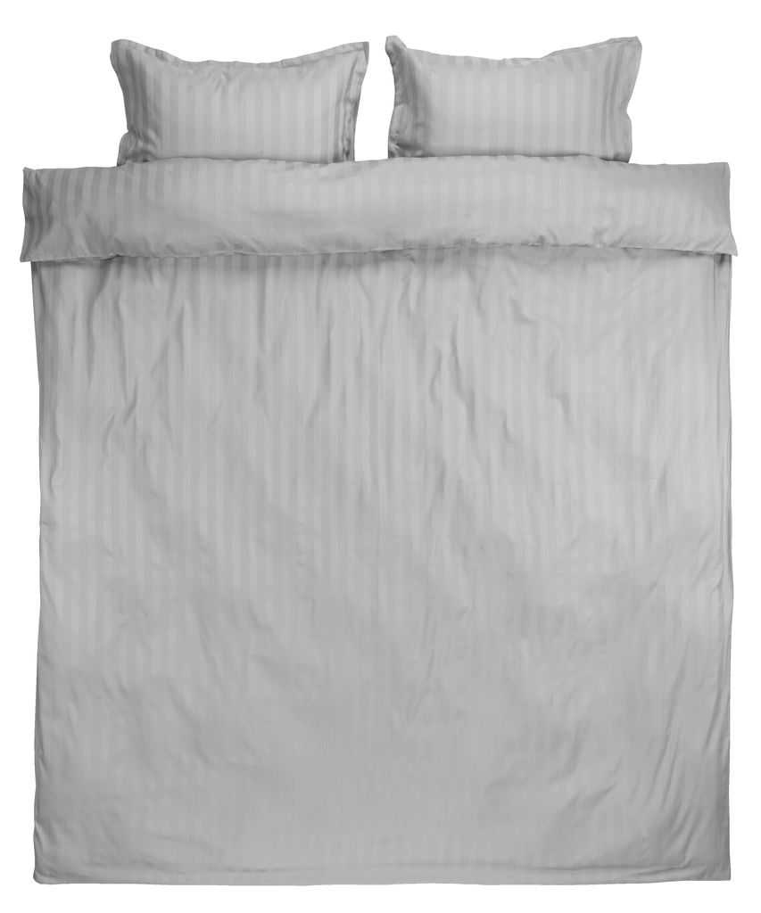 Sateen duvet cover set NELL King light grey JYSK