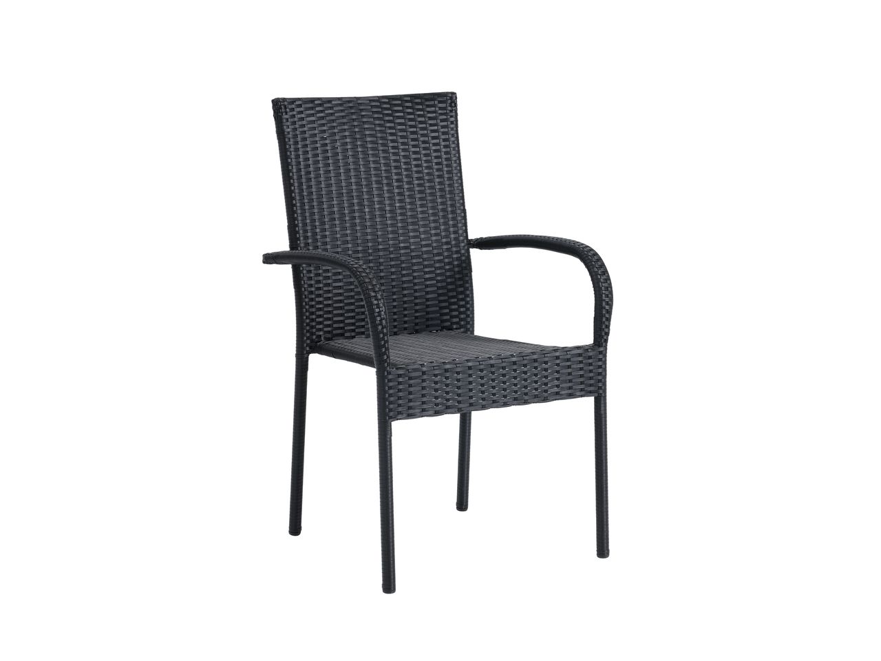 Black rattan stack discount chair