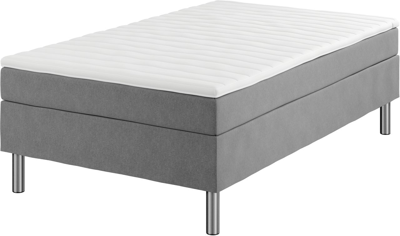 Grey basic box spring bed