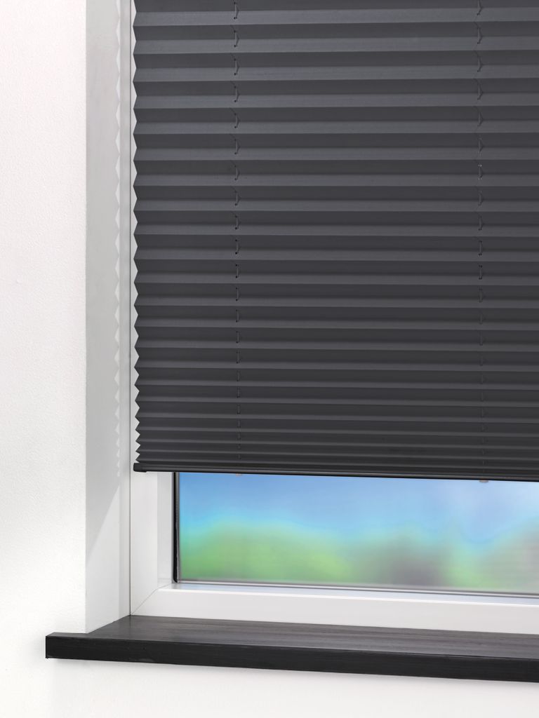 Plisségardin SALTHOLM 140x130cm grå JYSK