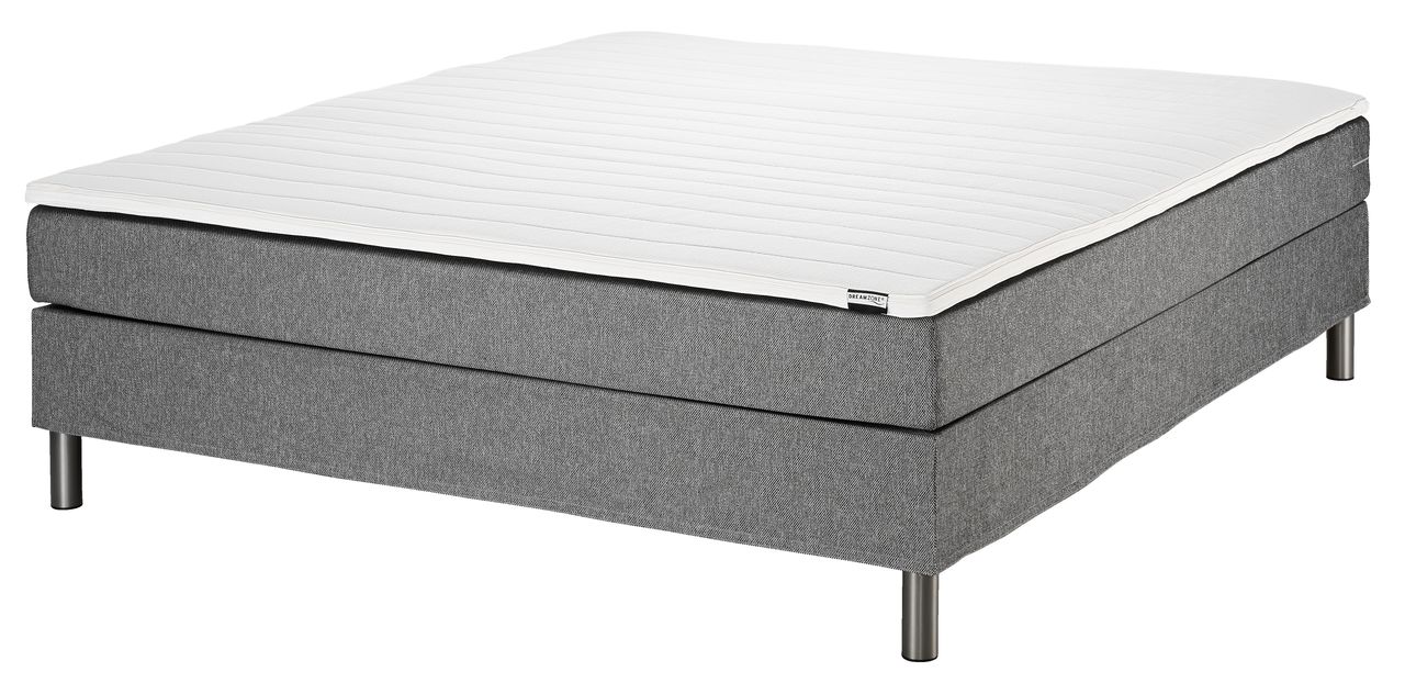 Grey basic box spring bed