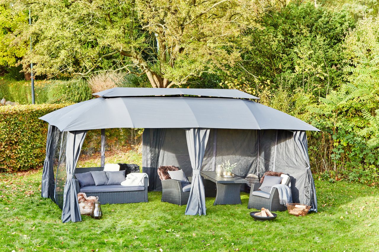 Paviljong SANKT HANS 3x6m grå JYSK