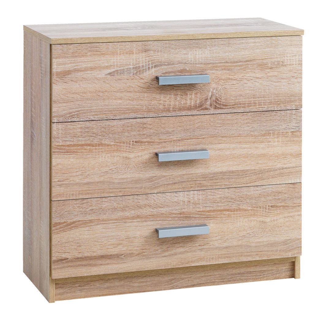 3 drawer chest TAPDRUP oak JYSK