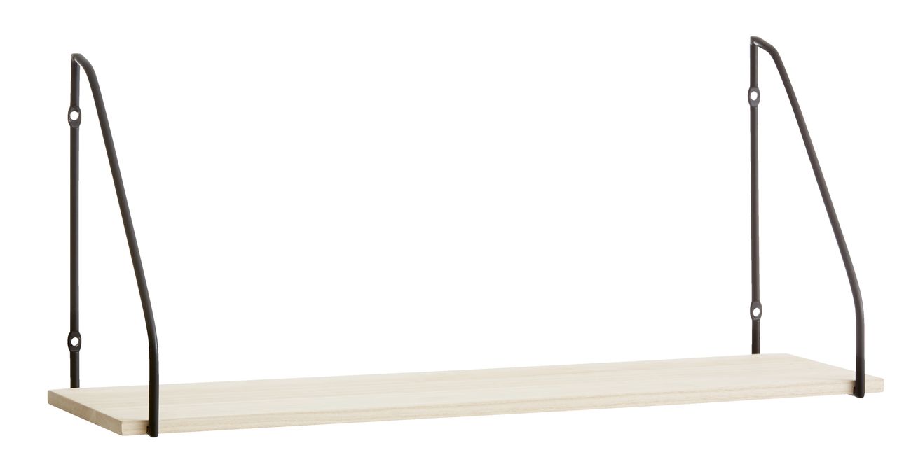 Wall shelf HEJLSMINDE 1 shelf black/nat. JYSK