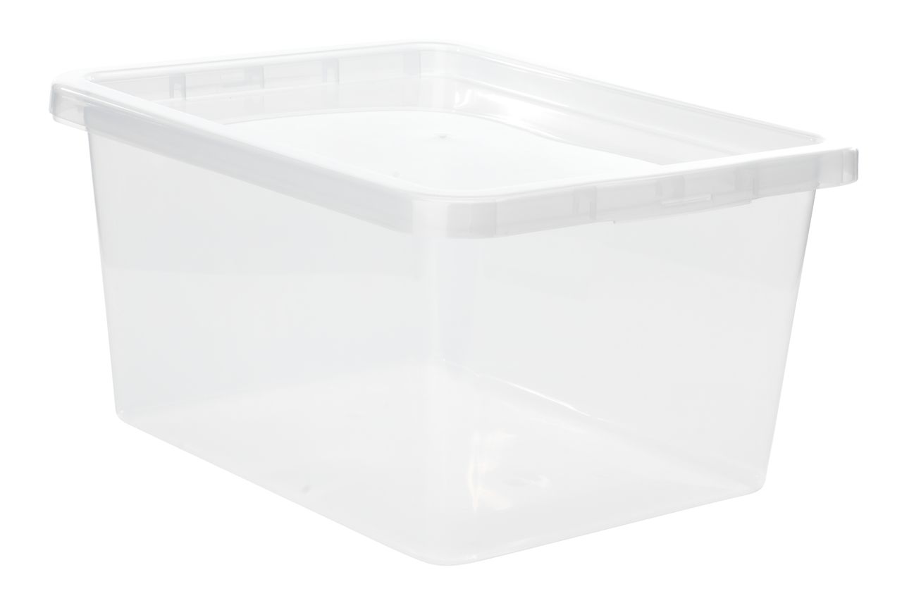Storage box BASIC BOX 20L w/lid clear JYSK