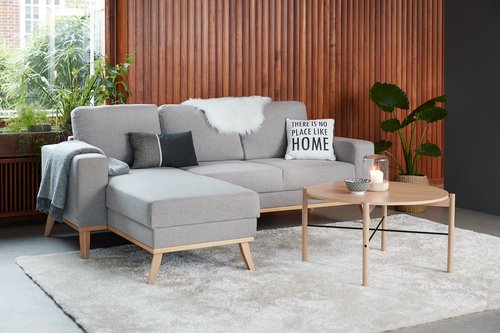 Sofa ARENDAL Chaiselongue hellgrau