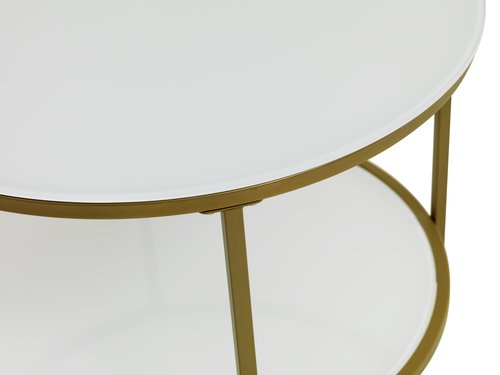 Tavolino GADEVANG Ø65 bianco/color oro