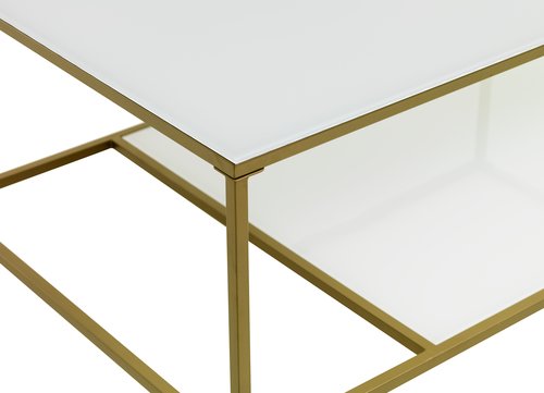 Table basse PANDRUP 70x110 blanc/doré
