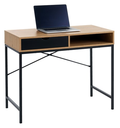 Bureau TRAPPEDAL 48x95 chêne/noir