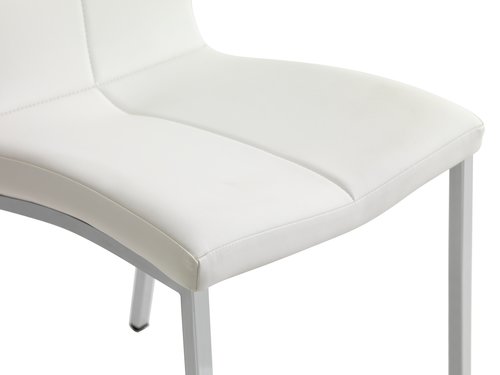 Ruokapöydän tuoli HAVNDAL valkoinen keinonahka/kromi