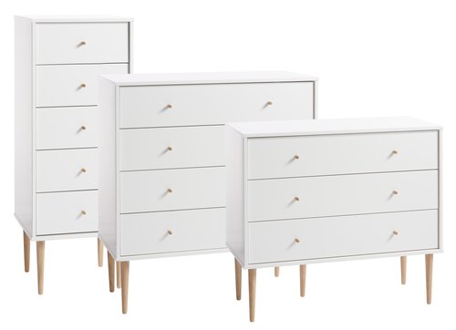 4 drawer chest IDOMLUND wide white/oak