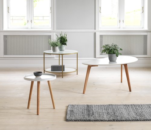 Table basse GADEVANG Ø65 blanc/doré