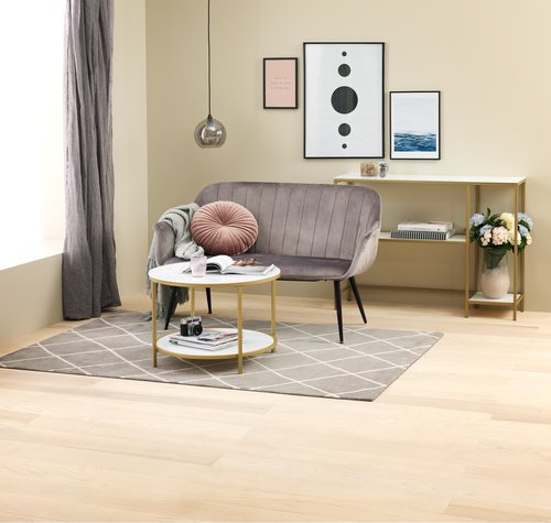 Couchtisch GADEVANG Ø65 weiß/gold JYSK