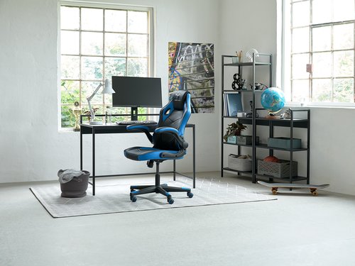 Gaming chair VOJENS black/blue faux leather/mesh