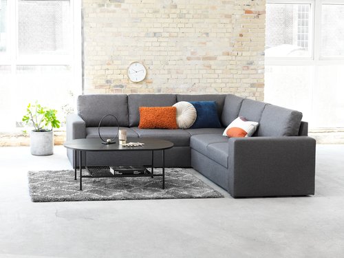 Sofabord HINNERUP 75x120 m/hylle svart