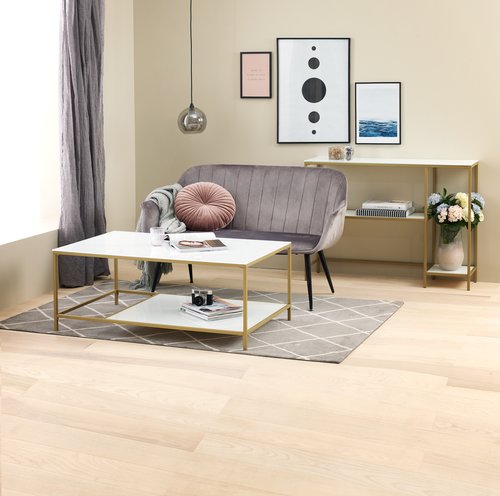 Sofabord PANDRUP 70x110 hvid/guld