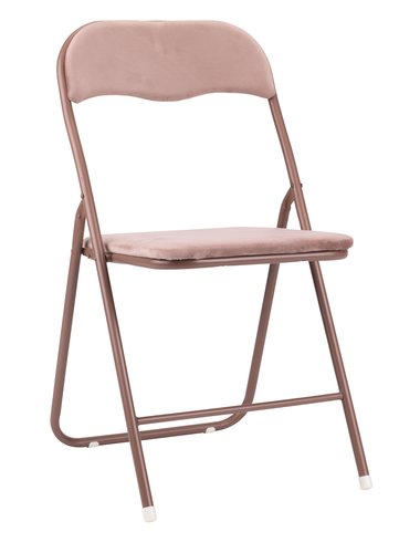 Krzesło składane VOEL aksamit różowy