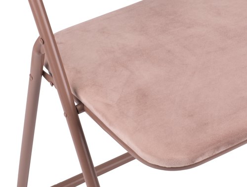 Αναδιπλούμενη καρέκλα VOEL τριανταφυλλί βελούδο