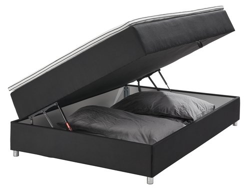 Boxspring posteľ 140x200 PLUS C40 s úložným pr. Čierna-07