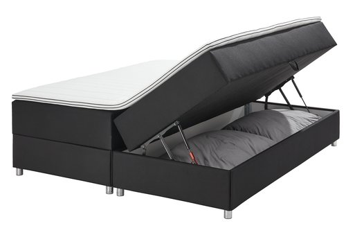 Boxspring posteľ 160x200 PLUS C40 s úlož.pr. Čierna-07