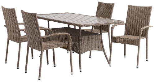 STRIB L150 table + 4 GUDHJEM chair natural