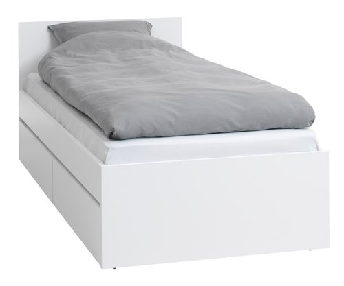 Trappenhuis moersleutel plug Bedframe LIMFJORDEN 90x200 wit | JYSK