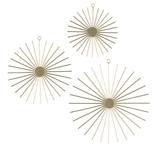 Wall decoration STELLAN gold set of 3