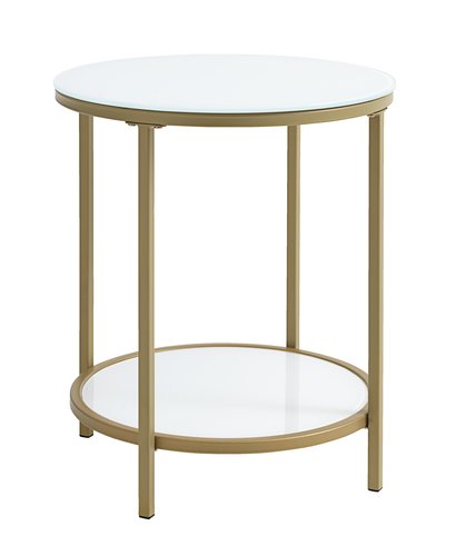 End table GADEVANG D45 white/gold