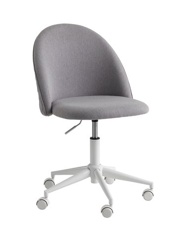 Cadeira de secretária KOKKEDAL tecido cinzento/branco
