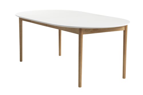 Spisebord MARSTRAND Ø110/L200 hvit/natur