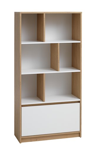 Bookcase BILLUND white/oak