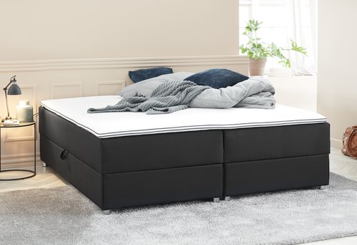 Κρεβάτι τύπου continental 180x200 PLUS C40 αποθηκ. Μαύρο-07