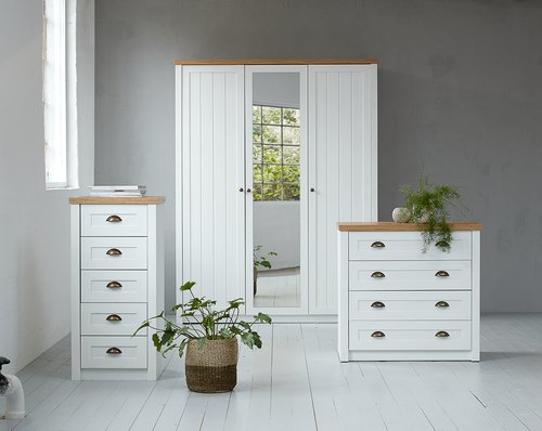 Kleiderschrank MARKSKEL 212x210 weiß/eiche JYSK